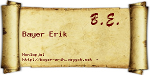 Bayer Erik névjegykártya